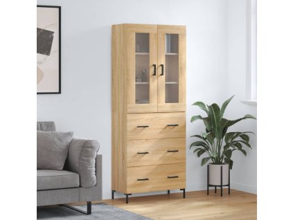 vidaXL Skříň highboard dub sonoma 69,5 x 34 x 180 cm kompozitní dřevo