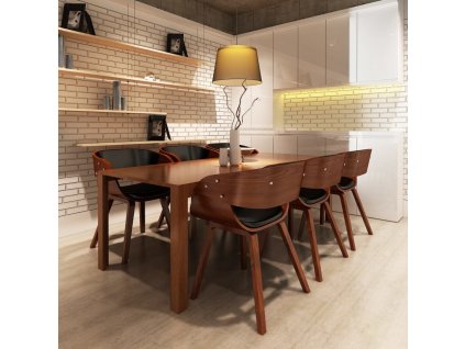 vidaXL Jídelní židle 6 ks hnědé umělá kůže