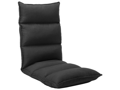 vidaXL Skládací lenoška na podlahu černá textil