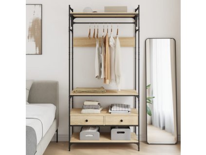 vidaXL Stojan na oblečení se zásuvkami dub sonoma 89 x 39 x 184,5 cm