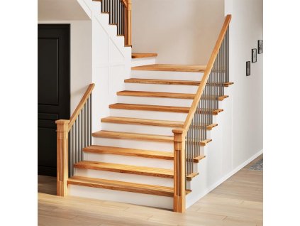 vidaXL Nášlapy na schody 4 ks světle hnědé 120x25x2 cm masivní dub