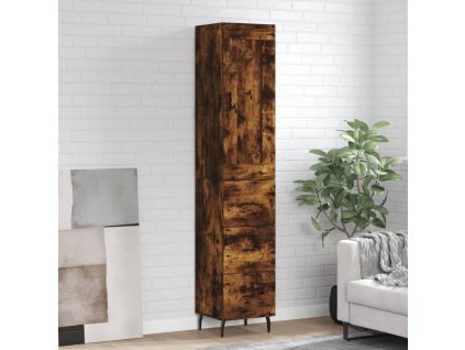 vidaXL Skříň highboard kouřový dub 34,5 x 34 x 180 cm kompozitní dřevo