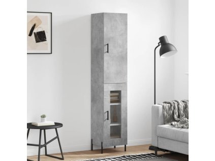 vidaXL Skříň highboard betonově šedá 34,5x34x180 cm kompozitní dřevo