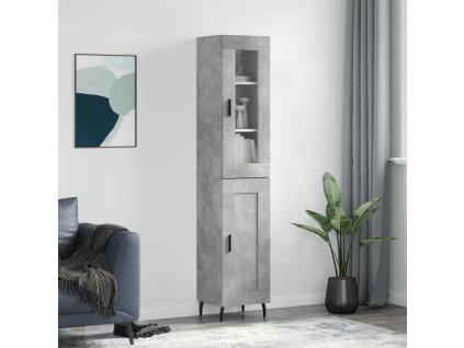 vidaXL Skříň highboard betonově šedá 34,5x34x180 cm kompozitní dřevo