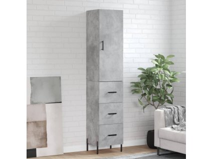 vidaXL Skříň highboard betonově šedá 34,5x34x180 cm kompozitní dřevo
