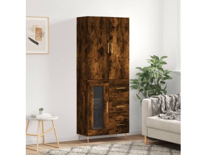 vidaXL Skříň highboard kouřový dub 69,5 x 34 x 180 cm kompozitní dřevo