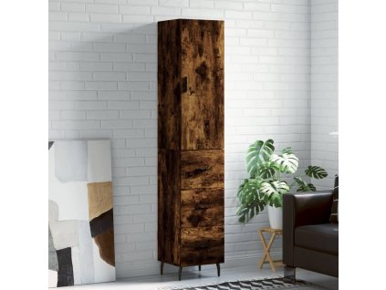 vidaXL Skříň highboard kouřový dub 34,5 x 34 x 180 cm kompozitní dřevo
