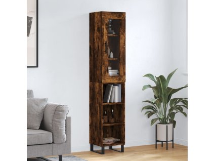 vidaXL Skříň highboard kouřový dub 34,5 x 34 x 180 cm kompozitní dřevo