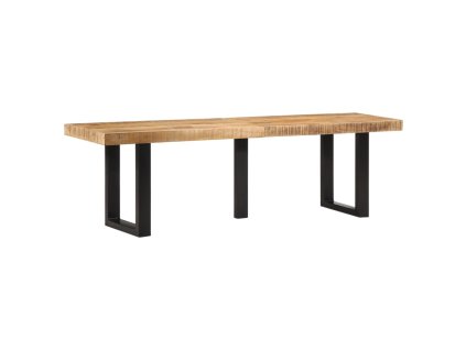 vidaXL Lavice 160 cm masivní hrubé mangovníkové dřevo a ocel