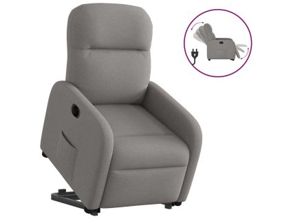 vidaXL Elektrické zvedací polohovací křeslo taupe textil