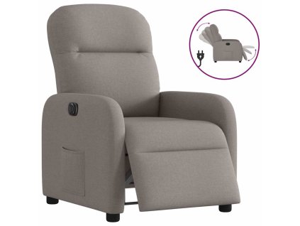 vidaXL Elektrické polohovací křeslo taupe textil