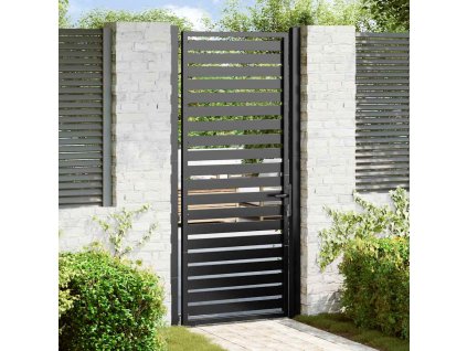 vidaXL Zahradní brána uzamykatelná černá 100x200 cm hliníková