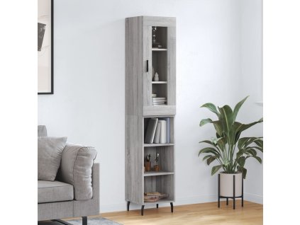 vidaXL Skříň highboard šedá sonoma 34,5 x 34 x 180 cm kompozitní dřevo