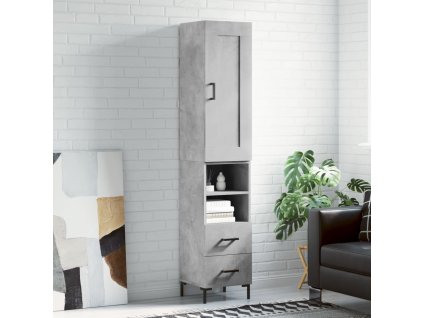 vidaXL Skříň highboard betonově šedá 34,5x34x180 cm kompozitní dřevo