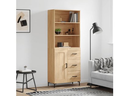 vidaXL Skříň highboard dub sonoma 69,5 x 34 x 180 cm kompozitní dřevo