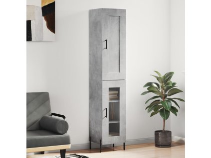 vidaXL Skříň highboard betonově šedá 34,5x34x180 cm kompozitní dřevo