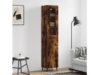 vidaXL Skříň highboard kouřový dub 34,5 x 34 x 180 cm kompozitní dřevo