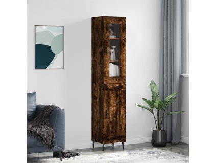 vidaXL Skříň highboard kouřový dub 34,5 x 34 x 180 cm kompozitní dřevo