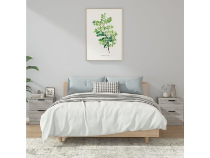 vidaXL Noční stolky 2 ks šedé sonoma kompozitní dřevo