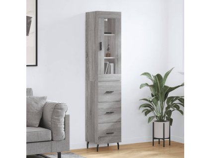 vidaXL Skříň highboard šedá sonoma 34,5 x 34 x 180 cm kompozitní dřevo