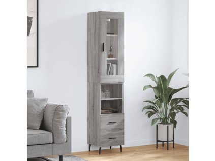 vidaXL Skříň highboard šedá sonoma 34,5 x 34 x 180 cm kompozitní dřevo