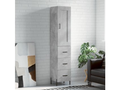 vidaXL Skříň highboard betonově šedá 34,5x34x180 cm kompozitní dřevo