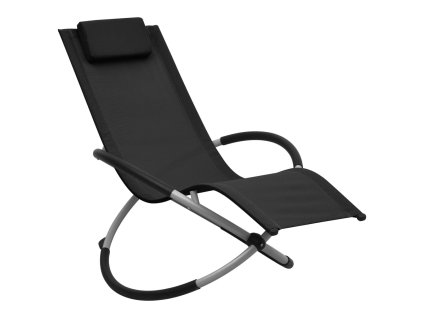 vidaXL Dětské zahradní lehátko ocel černé