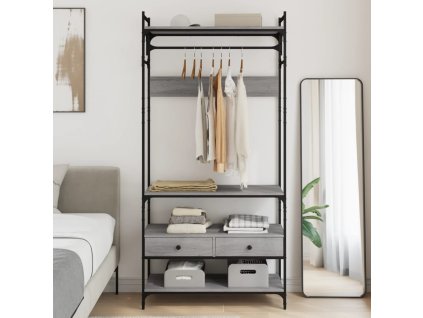 vidaXL Stojan na oblečení se zásuvkami šedý sonoma 89 x 39 x 184,5 cm