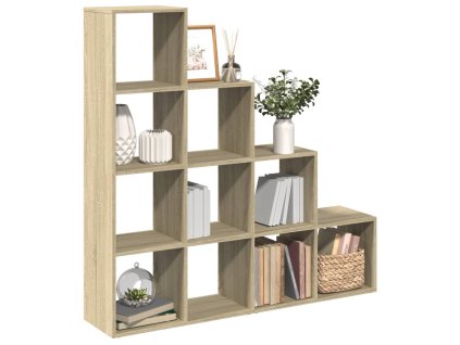 vidaXL Knihovna/dělící stěna 4patrová dub sonoma 131,5x29x131,5 cm