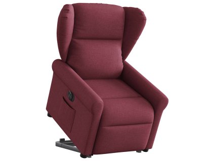 vidaXL Elektrické zvedací polohovací křeslo vínové textil