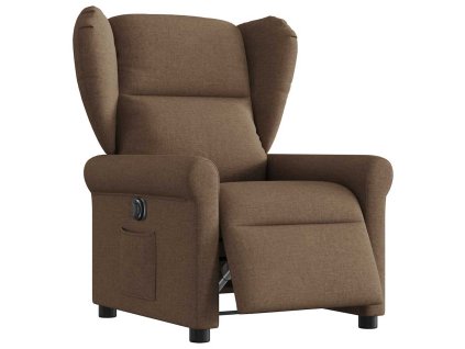 vidaXL Elektrické polohovací křeslo hnědé textil