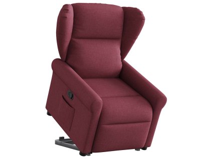 vidaXL Zvedací polohovací křeslo vínové textil