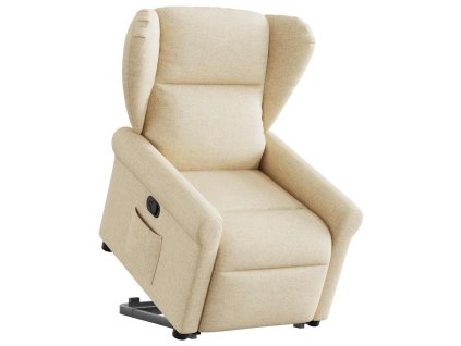 vidaXL Zvedací polohovací křeslo krémové textil