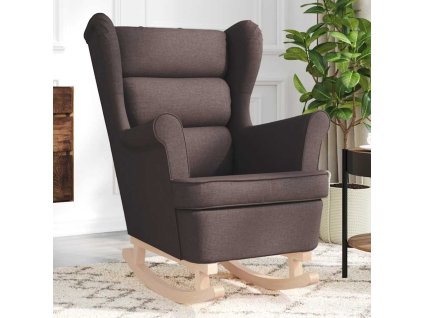 vidaXL Houpací křeslo tmavě hnědé 74 x 90 x 102 cm textil