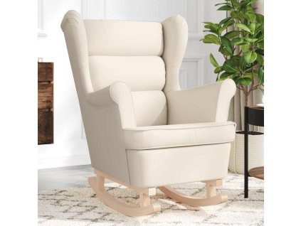 vidaXL Houpací křeslo bílé 74 x 90 x 102 cm len