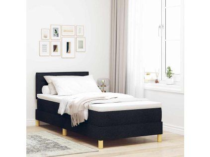 vidaXL Postel s boxspringem s polštářem Černá 90 x 200 cm textil