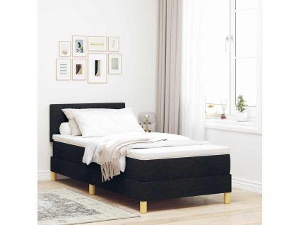 vidaXL Postel s boxspringem s polštářem Černá 90 x 200 cm textil