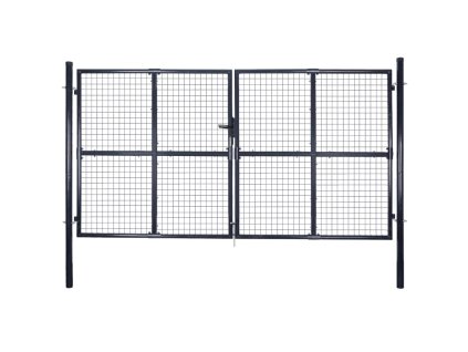 vidaXL Pletivá zahradní branka pozinkovaná ocel 306 x 175 cm šedá