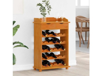 vidaXL Stojan na víno Hnědá 58 x 28 x 90 cm Masivní borové dřevo