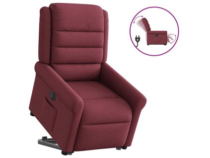 vidaXL Elektrické zvedací polohovací křeslo vínové textil
