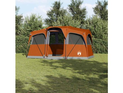 vidaXL Rodinný stan se střechou Oranžová a oranžová 435 x 255 x 216 cm