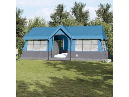 vidaXL Rodinný stan Modrý a šedý 622 x 295 x 238 cm Polyester a ocel