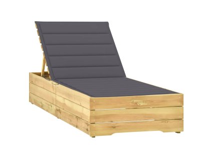 vidaXL Zahradní lehátko s antracitovou poduškou impregnovaná borovice