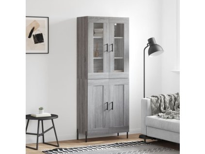 vidaXL Skříň highboard šedá sonoma 69,5 x 34 x 180 cm kompozitní dřevo