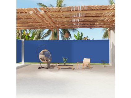 vidaXL Zatahovací boční markýza modrá 220 x 1 200 cm