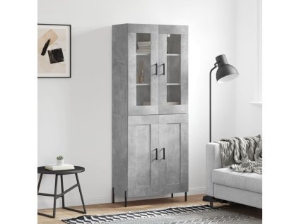 vidaXL Skříň highboard betonově šedá 69,5x34x180 cm kompozitní dřevo