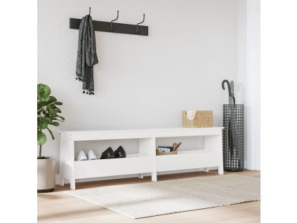 vidaXL Lavice do předsíně bílá 160 x 28 x 45 cm masivní borovice