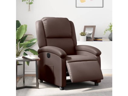 vidaXL Elektrické polohovací křeslo hnědé umělá kůže
