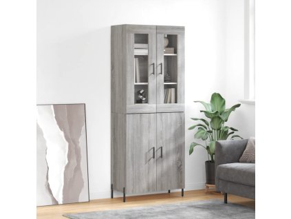 vidaXL Skříň highboard šedá sonoma 69,5 x 34 x 180 cm kompozitní dřevo
