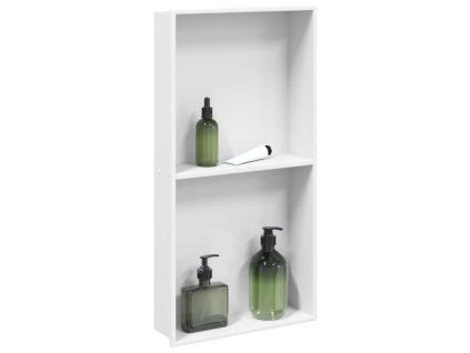 vidaXL Nika do sprchového koutu matná bílá 32x62x9 cm nerezová ocel